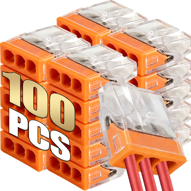 Push Fit Connector - 3 Holes Electrical Wire Quick Connector