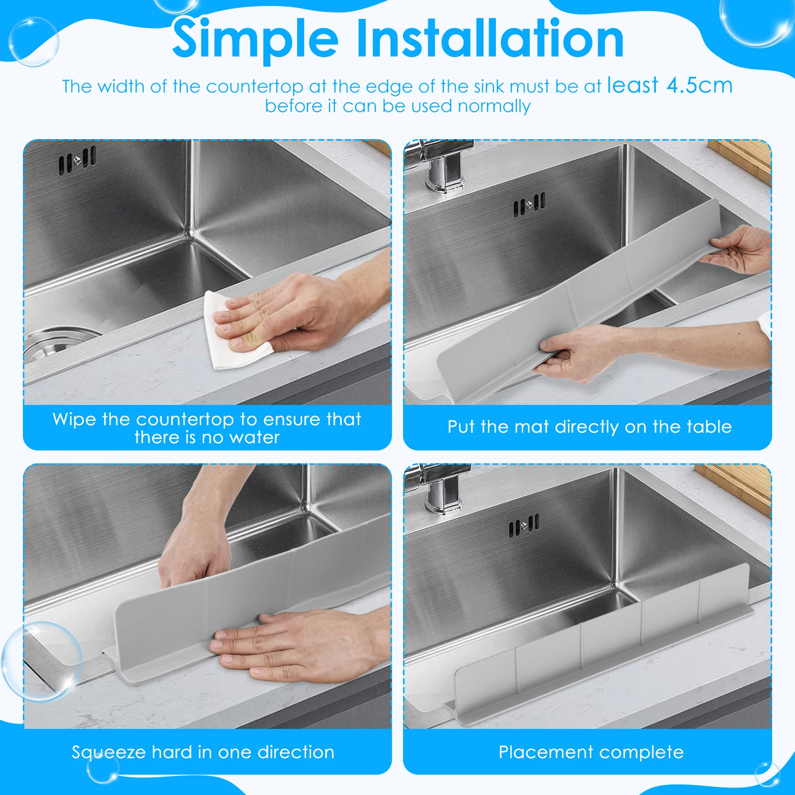 Silicone Sink Splash Guard Kit - Silicone Tap Washer review and price