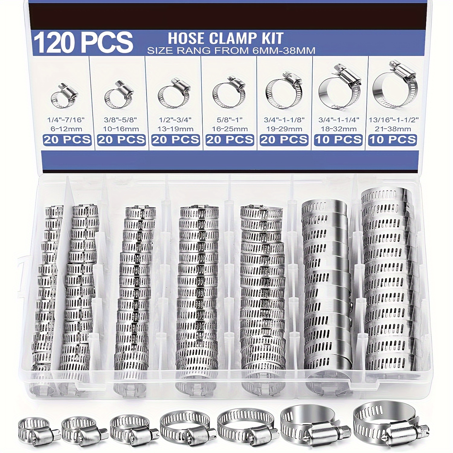60/120pcs Stainless Steel Hose - Drain Pipe Clip review and price