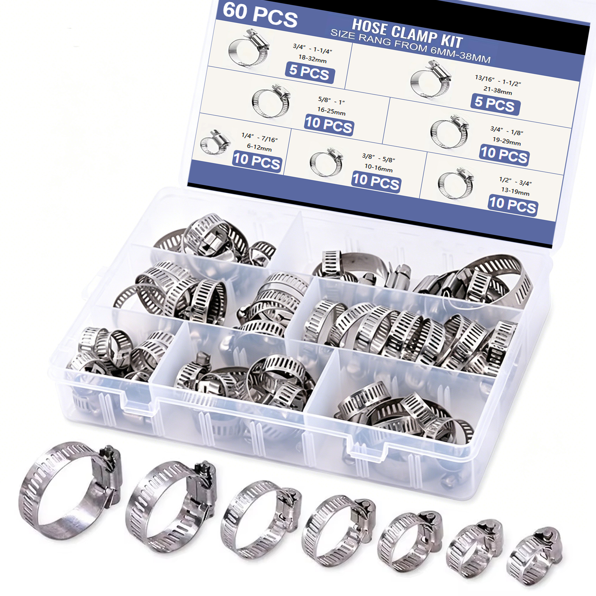 60/120pcs Stainless Steel Hose - Drain Pipe Clip review and price