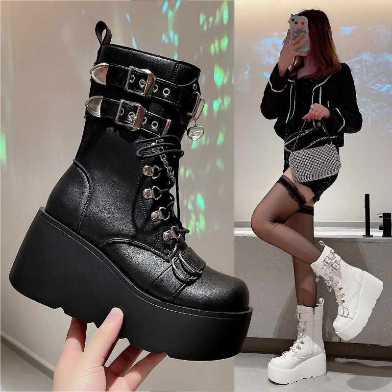 Punk Style Women's Boots Brand - Pipe Bending Spring review and price